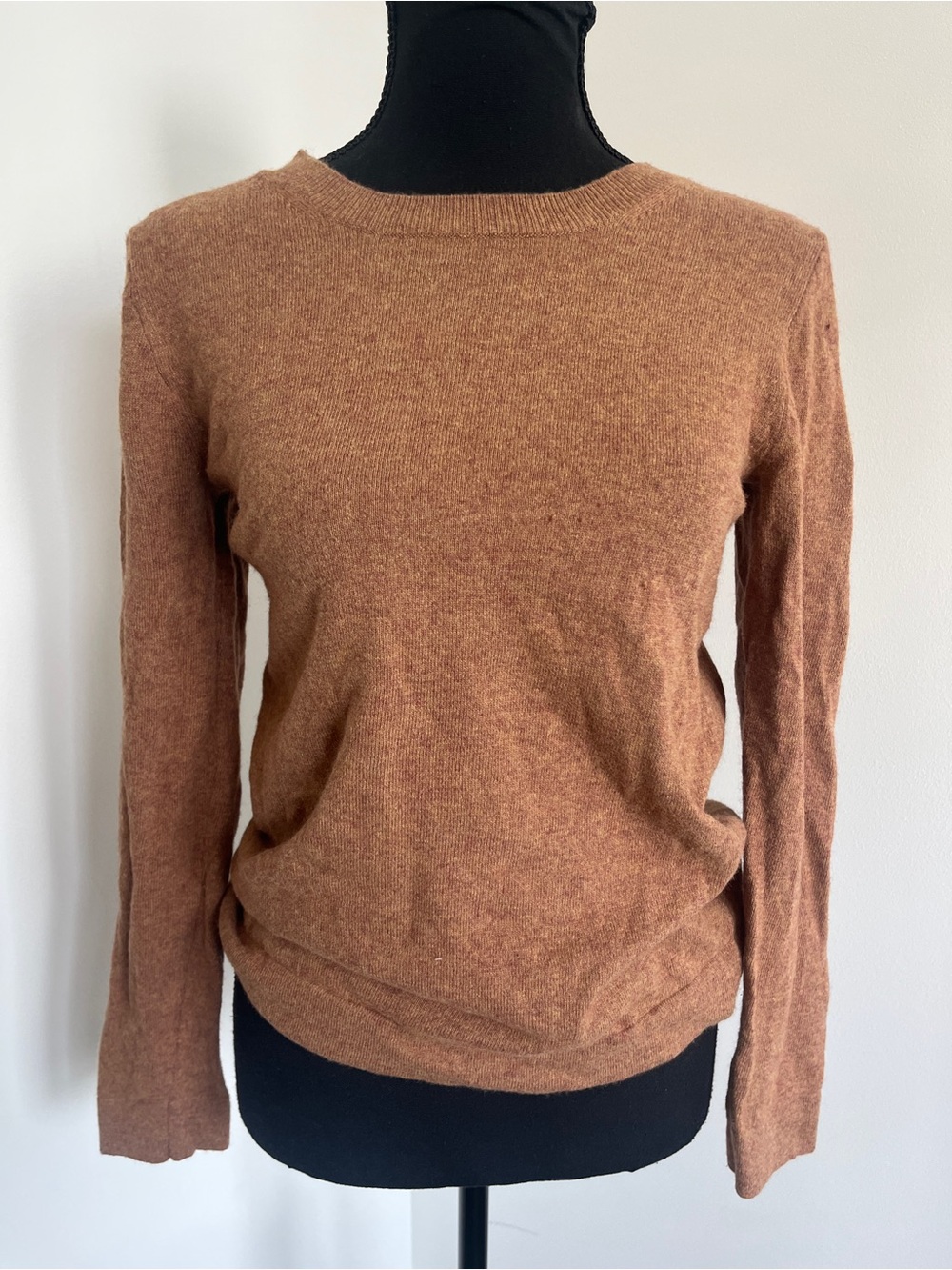 J.Crew Teddy Wool Blend Sweater XS Camel Brown Crewneck Soft Knit